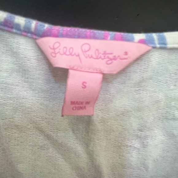 Lilly Pulitzer Flamingo Pattern Cotton Short Sleeve Dress Purple/Pink Small - Picture 5 of 6